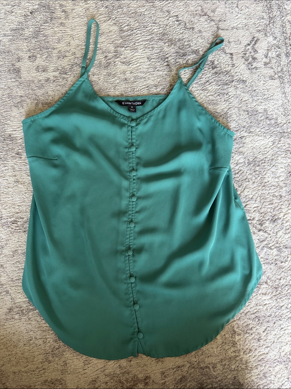 41 Hawthorn Teal Button-Front Satin Cami
